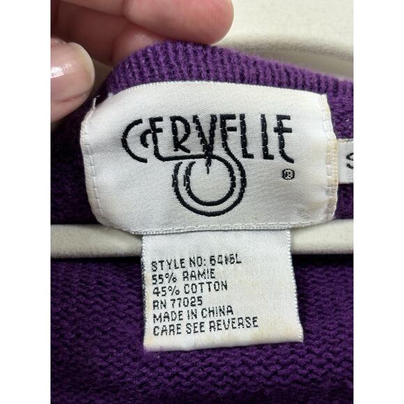 Cervelle Matching Set Sweater Pants Beaded Cardigan Purple Small - Picture 14 of 16